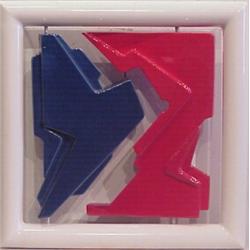 Boyan Radoslovov (20th Century) Bulgarian, WHITE, BLUE, RED, 1986, enamel painted ceramic sculp...