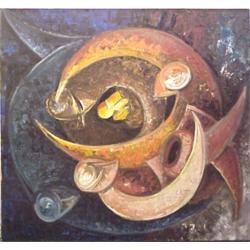 Reinhold (20th Century) German, UNTITLED, 1984, oil painting on canvas, 55 x 59", signed and da...