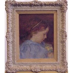 A. Ricco (19th/20th Century) European, PORTRAIT OF GIRL, oil painting on board, 14 x 11", signe...