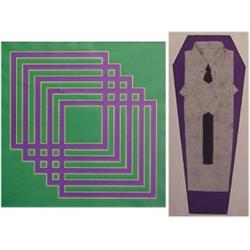 Brian Rice (20th Century American), GEOMETRIC, 1967; SHIRT, 1967, two color screenprints, each...