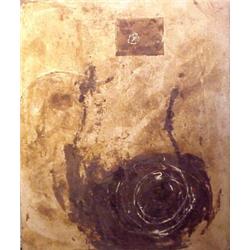 Jean Marie Peigna (20th Century), MEMOIRE ET CHOSES, 1989, resin, sand and paint on canvas, 60...