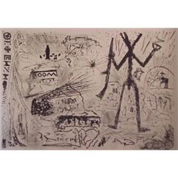 A.R. Penck (b. 1939) German, A TASTE OF THE DESERT, etching, signed in pencil, from the numbere...