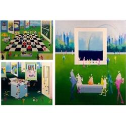 Leo Posillico (b. 1944) American, CHECKER BOARD; BOX PASTRY; PARK RAINBOW , three color screenp...