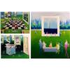 Image 1 : Leo Posillico (b. 1944) American, CHECKER BOARD; BOX PASTRY; PARK RAINBOW , three color screenp...