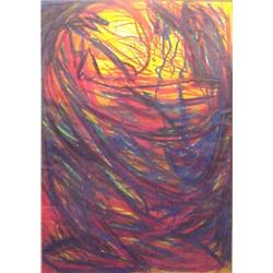 Karl Schnetzinger (b. 1956) Austrian, UNTITLED, acrylic painting on paper, 38 x 27", signed on...