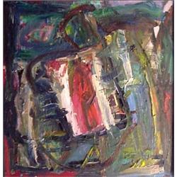 Karl Schnetzinger (b. 1956) Austrian, UNTITLED, acrylic painting on canvas, 41 x 43", signed lo...