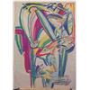 Image 1 : Karl Schnetzinger (b. 1956) Austrian, UNTITLED, 1983, oil stick on paper, 39 x 27", signed and...
