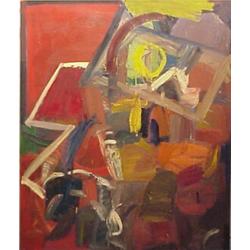 Karl Schnetzinger (b. 1956) Austrian, UNTITLED, 1987, acrylic painting on canvas, 63 x 53", sig...