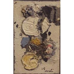 Antonio Scordia (b. 1918) Italian, UNTITLED, 1960, oil painting on canvas, 11 3/4 x 7 1/2", sig...