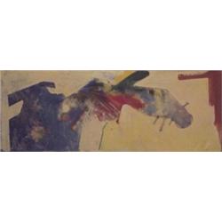 Hassel Smith (b. 1915) American, LET'S NOT AND SAY WE DID, 1963, oil painting on canvas, 18 x 4...