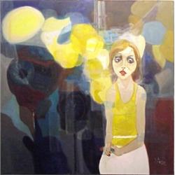 Bernard Stern (b. 1920) American, STAGE LIGHTS, 1972, oil painting on canvas, 60 x 60", signed...