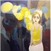 Image 1 : Bernard Stern (b. 1920) American, STAGE LIGHTS, 1972, oil painting on canvas, 60 x 60", signed...