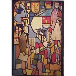 Tapestry, SCHOLARS & INDUSTRY, a fine woven wool tapestry, 100 x 72". $800/1200...
