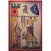 Image 1 : Tapestry, MEDIEVAL VENDOR, a fine woven wool tapestry, 105 x 71". $800/1200...