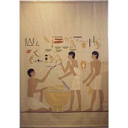 Tapestry, EGYPTIAN TRADERS (left), a fine woven wool tapestry, 101 x 71". $700/900...