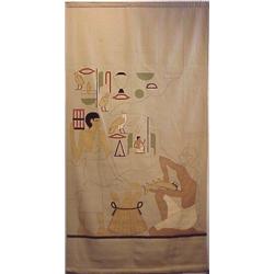 Tapestry, EGYPTIAN TRADERS (fish), a fine woven wool tapestry, 101 x 53". $600/800...