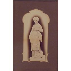 Vintage Photograph, STATUE OF WOMAN WITH VESSEL, vintage black & white photograph in elaboratel...