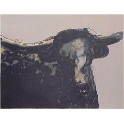 Theodore Waddell (20th Century) American, LONGHORN, State I, 1985, color lithograph, signed in...