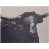 Image 1 : Theodore Waddell (20th Century) American, LONGHORN, State I, 1985, color lithograph, signed in...