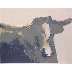 Theodore Waddell (20th Century) American, LONGHORN, State II, 1985, color lithograph, signed in...