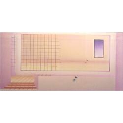 Kenneth Weaver (b. 1952) American, ACROSS THE STREET, 1986, acrylic painting on canvas, 24 x 60...