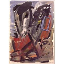 Klaus Dieter Zimmer (b. 1960) Austrian, UNTITLED, 1983, acrylic painting on paper, 35 x 24", si...