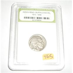 1923 EARLY BUFFALO NICKEL CERTIFIED BY INB *INTERNATIONAL NUMISMATIC BUREAU* SERIAL # 2212708554!!
