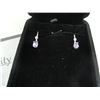 Image 2 : NEW 1.10CT OVAL AMETHYST AND DIAMOND LEVER BACK EARRINGS, STERLING SILVER INCLUDES $325 CERTIFICATE