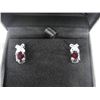 Image 2 : NEW 2.80CT OVAL GARNET AND DIAMOND STUD EARRINGS, INCLUDES $300 CERTIFICATE