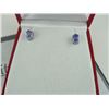 Image 2 : NEW STERLING SILVER 1CARAT OVAL TANZANITE STUD EARRINGS. INCLUDES $300 CERTIFICATE