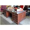 Image 1 : CHIPPENDALE STYLE SOLID MAHOGANY DOUBLE PEDESTAL EXECUTIVE DESK