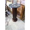 Image 1 : MAHOGANY FINISHED MARBLE TOP PLANT PEDESTAL