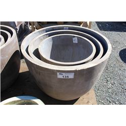 LARGE GREY 3PC PLANTER SET