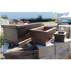 HEAVY CLAY 3PC PLANTER SET - ORANGE BROWN