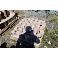 PALLET LOT OF SMALL BEIGE CERAMIC PLANTERS