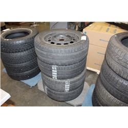 SET OF 4 ARTIC -ALPIN MUD AND SNOW TIRES SIZE 195/60R15 WITH BLACK STEEL RIMS