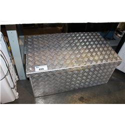 CHECKERPLATE ALUMINUM TOOL STORAGE BOX AND CONTENTS