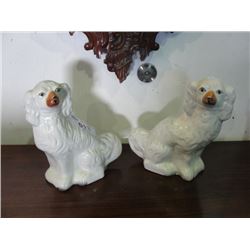 PAIR OF ANTIQUE STAFFORDSHIRE DOGS