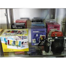 SHELF LOT OF 10 FUJI FILM INSTANT CAMERAS