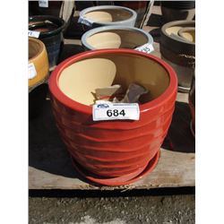 MEDIUM ORANGE CERAMIC SINGLE PLANTER