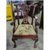 Image 1 : HEAVILY CARVED MAHOGANY CHIPPENDALE STYLE DINING ROOM ARM CHAIR