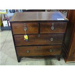 GEORGIAN BRACKET FOOTED ANTIQUE 4DRAWER DRESSER