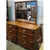 Image 1 : SERPENTINE FRONT 6 DRAWER MAHOGANY BEDROOM DRESSER WITH MIRROR