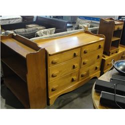 GROUP LOT OF VILAS SOLID MAPLE FURNITURE; 6 DRAWER DRESSER WITH MIRROR AND MATCHING NIGHT STAND