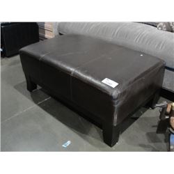 BROWN LEATHER OTTOMAN