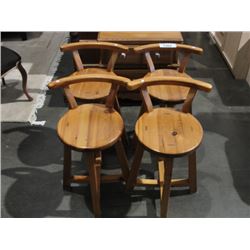 GROUP OF 4 PINE STOOLS