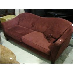 BURGANDY MICRO FIBRE SUEDE SOFA