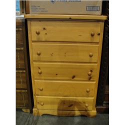 5 DRAWER PINE HIGHBOY DRESSER