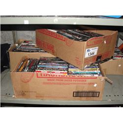 4 BOXES OF ASSORTED DVDS
