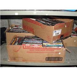 4 BOXES OF ASSORTED DVDS